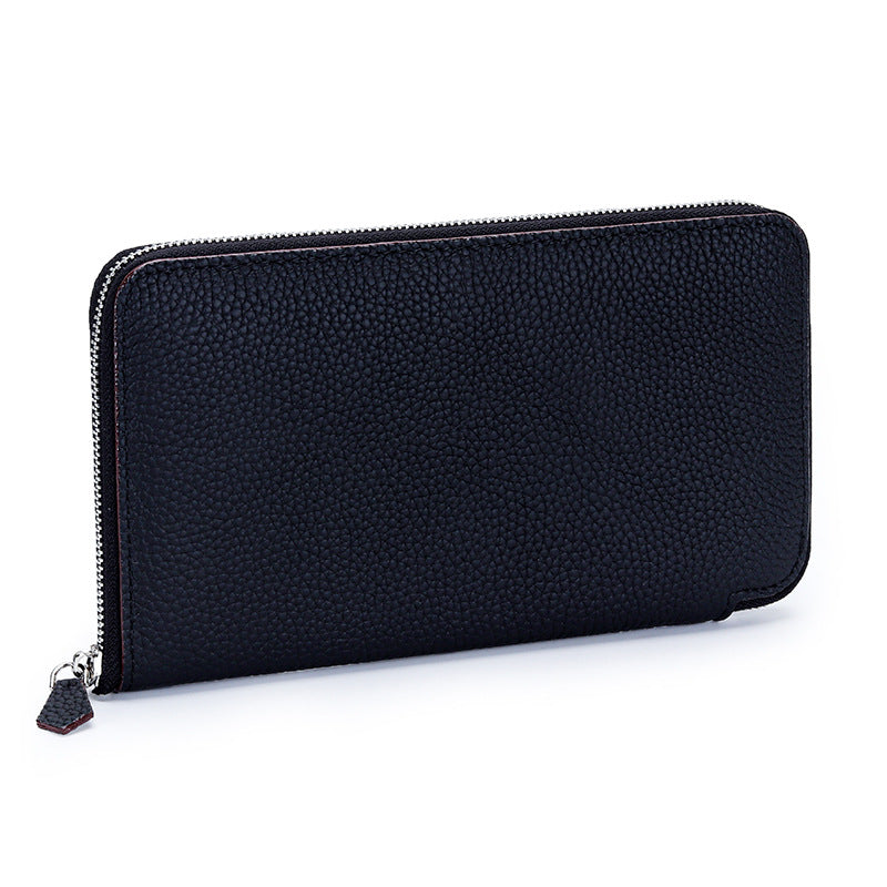 Long Genuine Leather Zipper Large Capacity Ladies Wallets