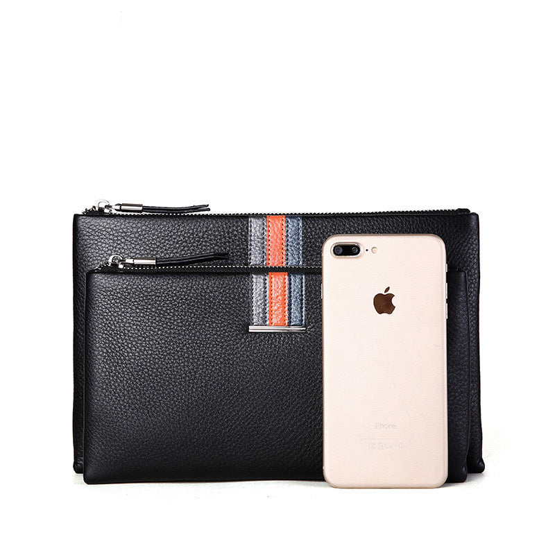 Men's Genuine Leather Clutch Cowhide Business Envelope Men's Handbags