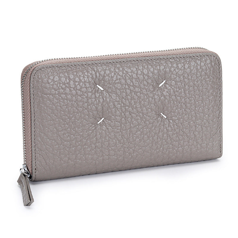 Women's Cowhide Fashion Elephant Pattern Hand Holding Ladies Wallets