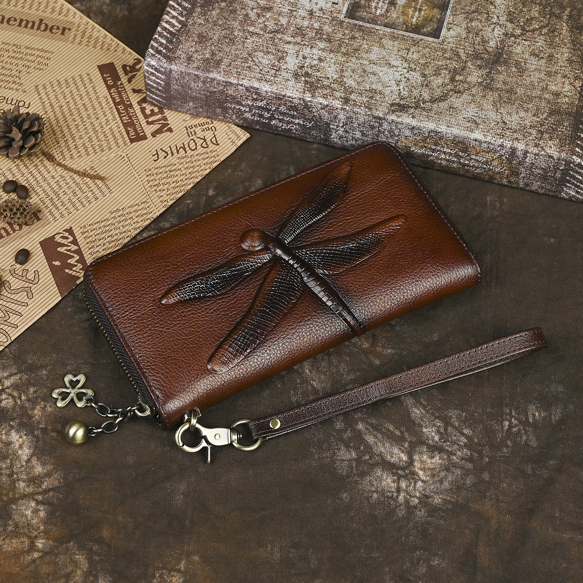 Women's Long Genuine Leather Clutch Trendy Vintage Ladies Wallets