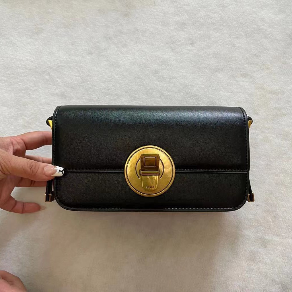Women's Slouchy Genuine Leather Baguette Design Crossbody Bags