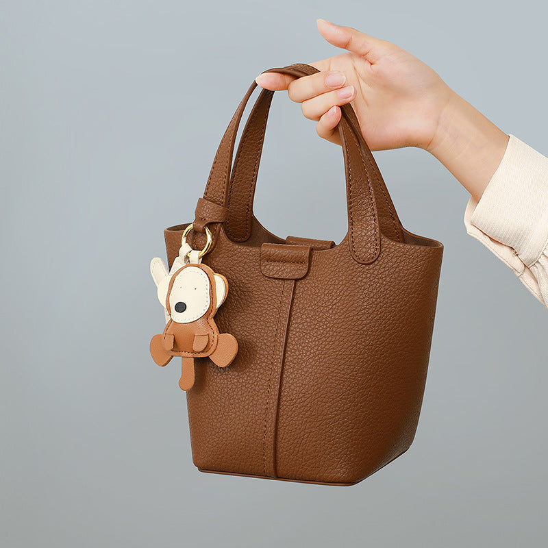 Creative Women's Genuine Leather Vegetable Basket Bags