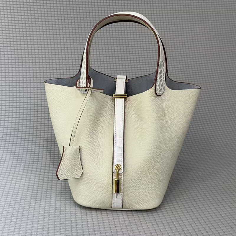 Women's Genuine Leather Vegetable Basket High-grade Design Handbags