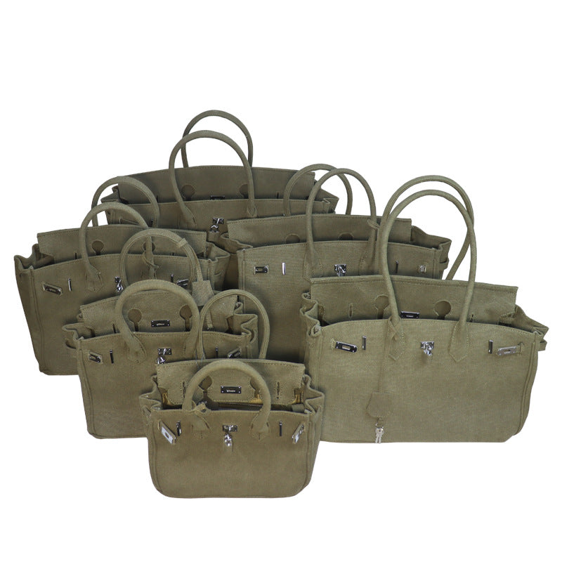 Women's Trend Creative Personalized Art Army Green Old Bags