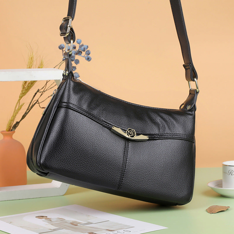 Women's Soft Leather Mother For Elders Crossbody Bags