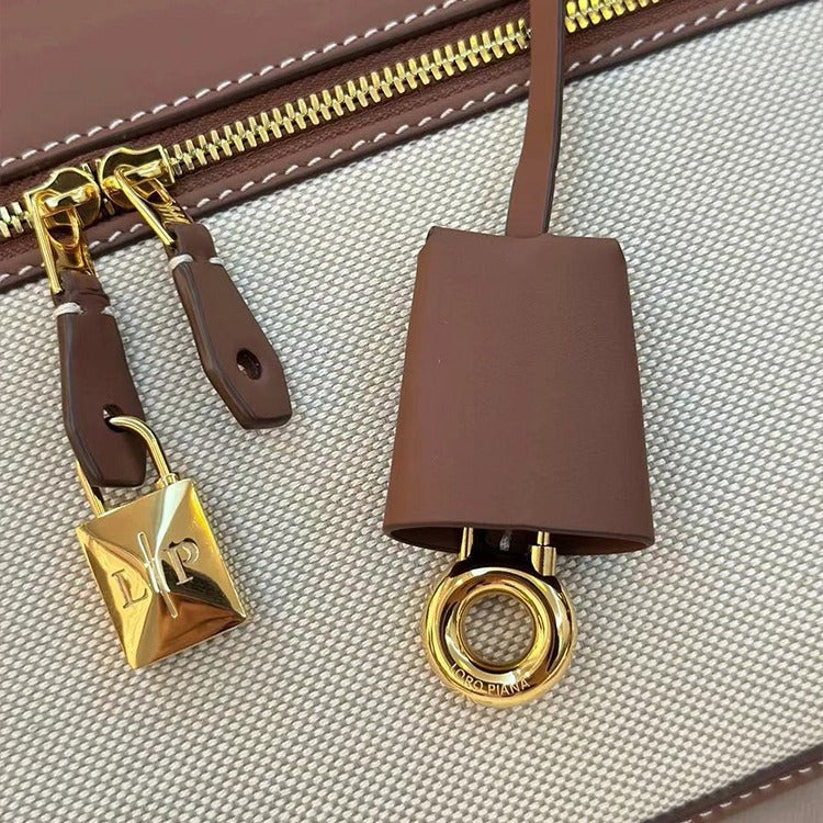 Leather Canvas Underarm Italian Original Zipper Shoulder Bags