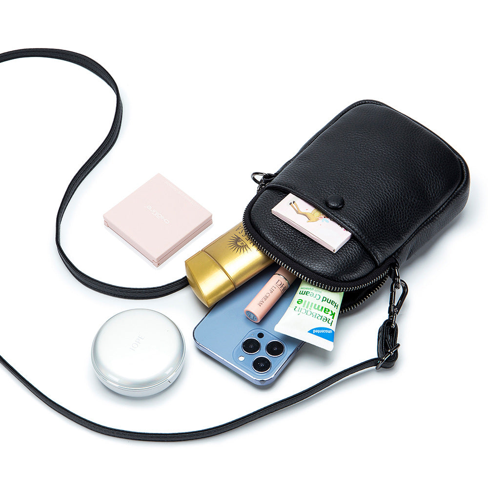 Women's Soft Leather Pouch Vertical Mini Fashion Bags
