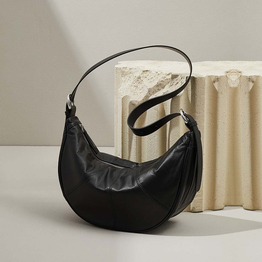 Fashion High-grade Soft Cloud Selenodont Large Capacity Genuine Bags