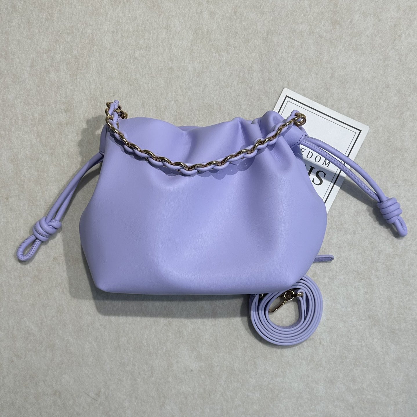 Women's Drawstring Lucky Genuine Leather Exquisite Hand Bags