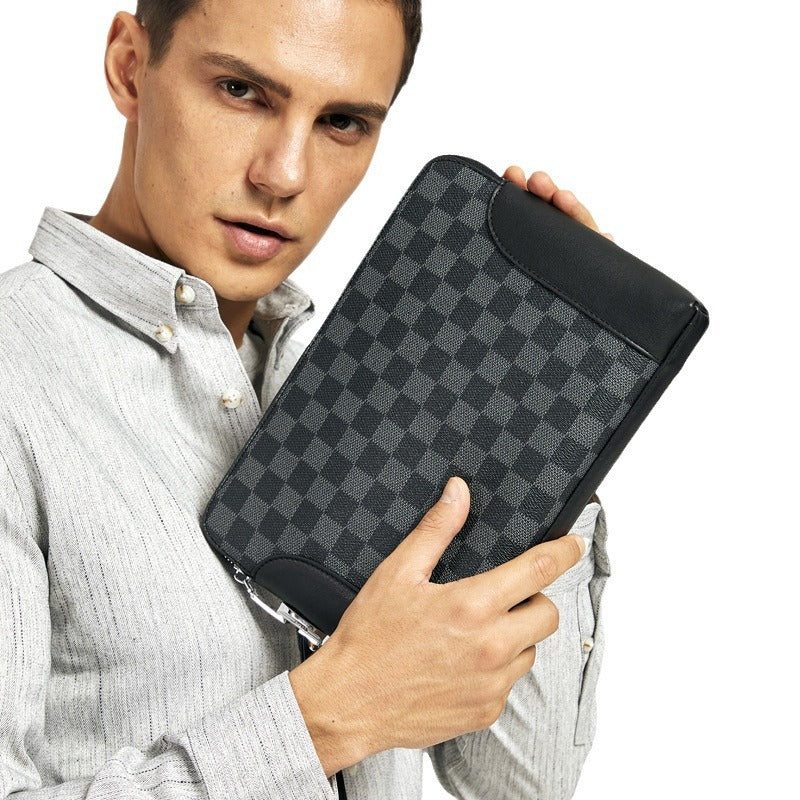 Men's Fashion Password Vintage Clutch Male Large Men's Handbags
