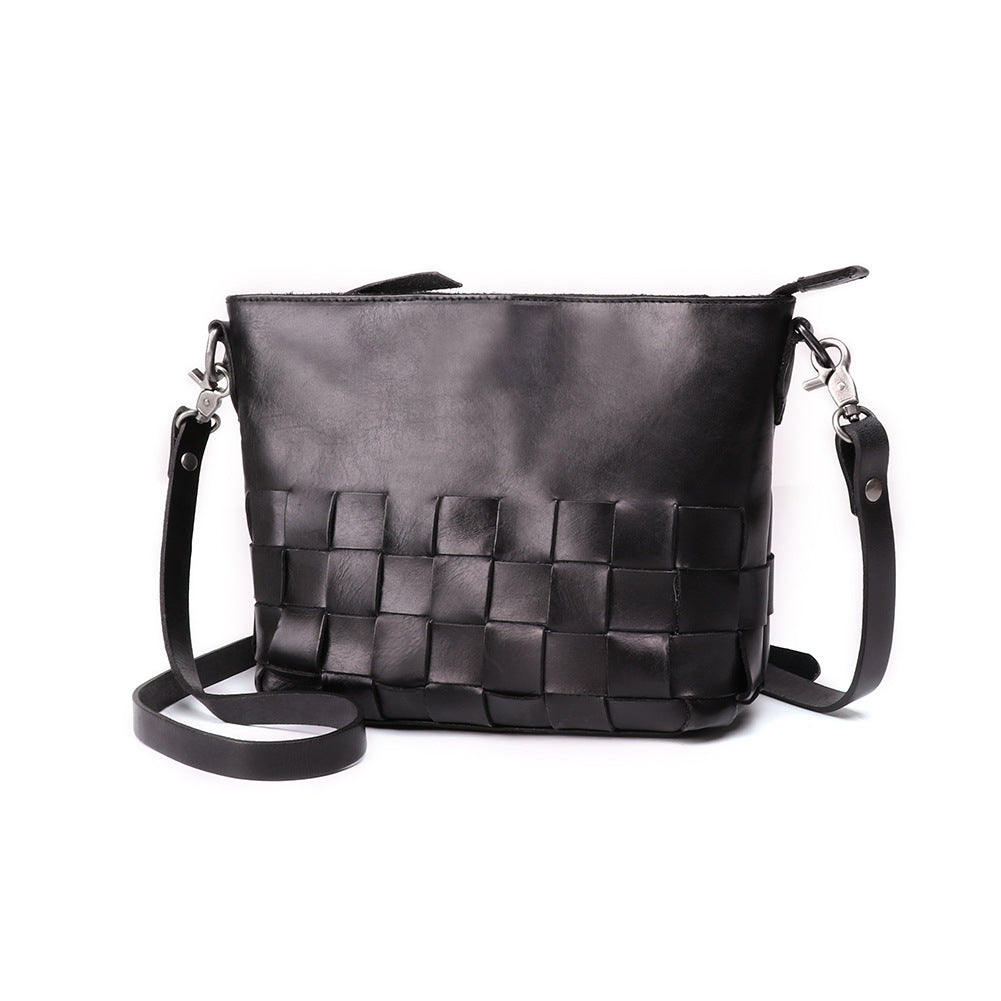 Women's Leather Special Clearance Woven Retro Simple Shoulder Bags