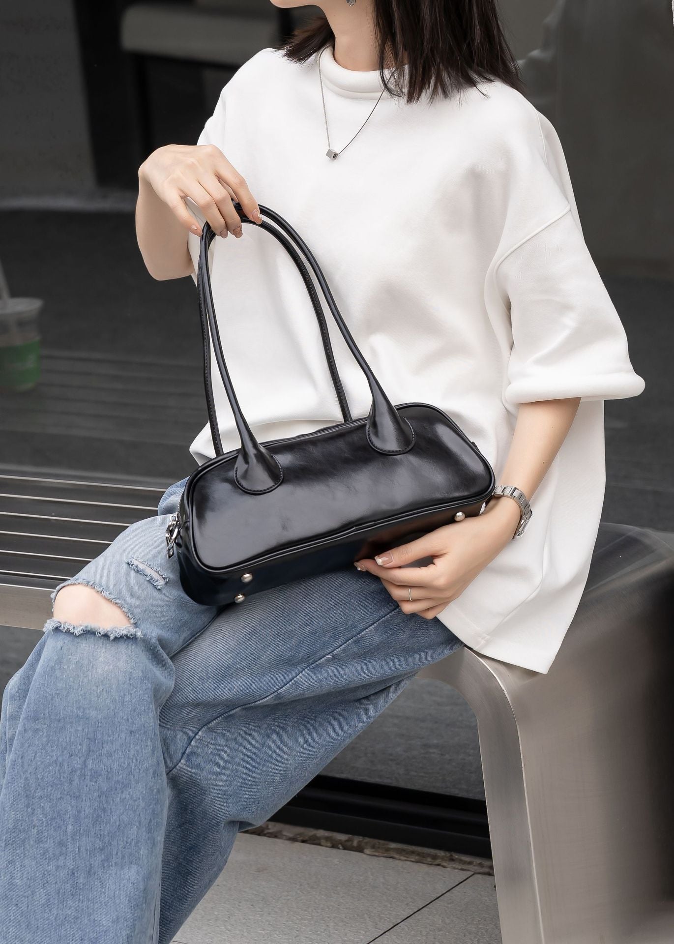 Capacity Female Stylish Good Texture Underarm Handbags