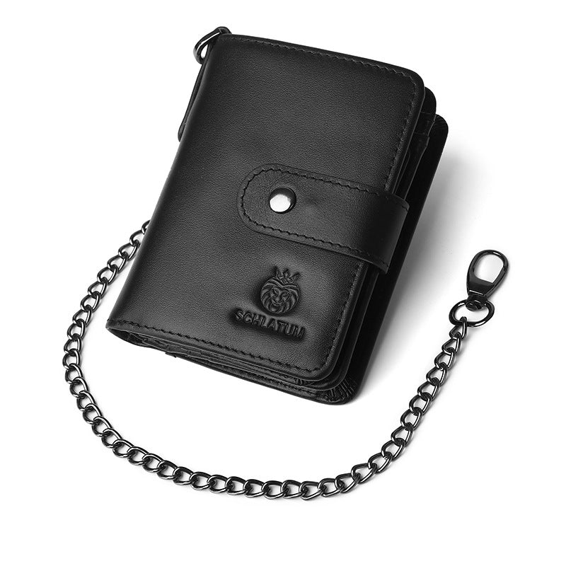 Men's Swiping Leather Multiple Slots Detachable Short Men's Wallets