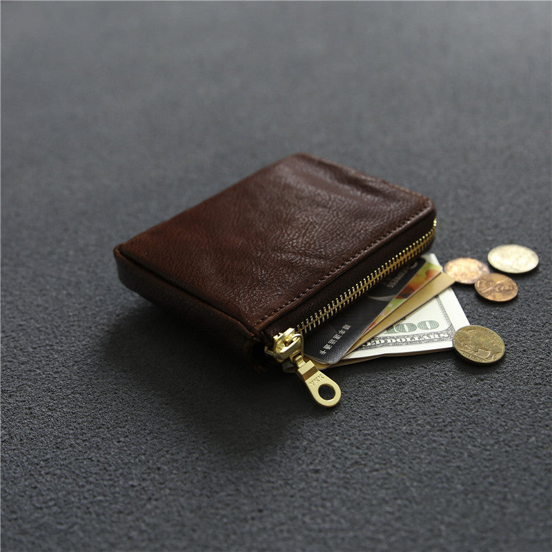 Women's & Men's & Tanned Leather Cowhide Zipper Vintage Bags