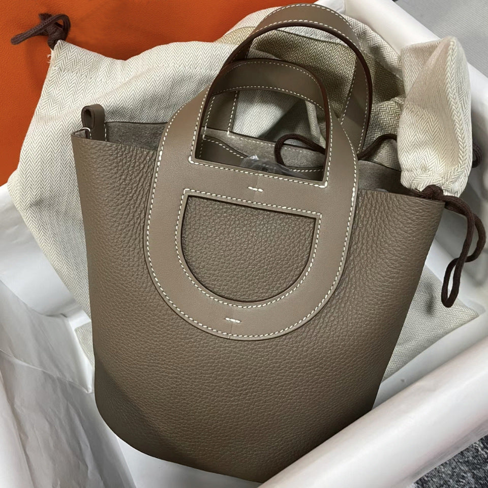 Women's First Layer Cowhide Pig Nose Vegetable Basket Bags