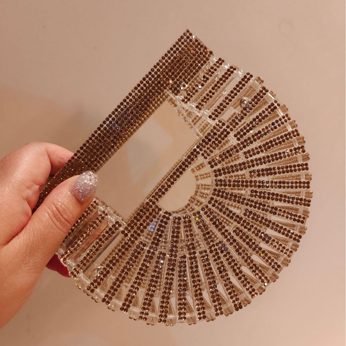 Women's Dinner Party Hollow Vegetable Basket Shiny Diamond Sier Handbags