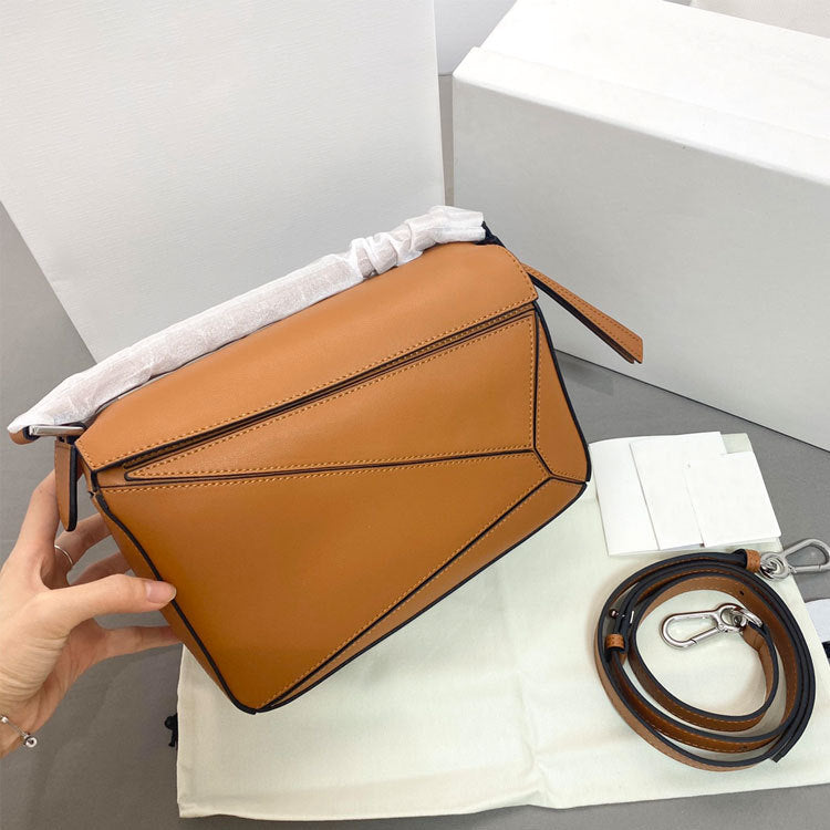 Geometric Cowhide Stitching Pillow Retro One Shoulder Bags