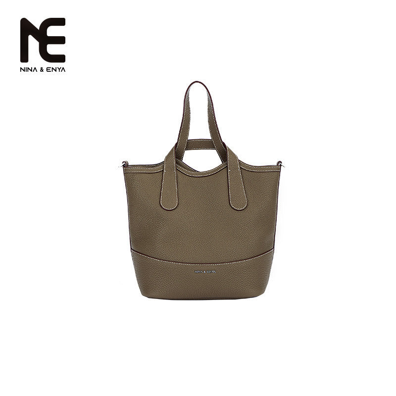 Women's Basket Vegetable Genuine Leather One Shoulder Bags