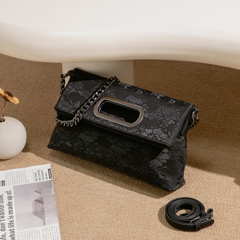 Classic Fashion Genuine Leather Folding Chain Shoulder Bags