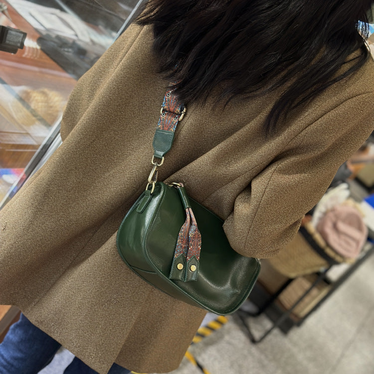 Women's Genuine Leather Underarm Female Fashion Shell Handbags
