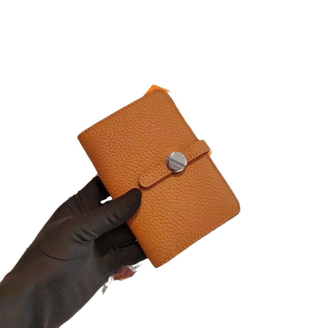 Elegant Cowhide Clutch Multiple Slots Zipper Handbags