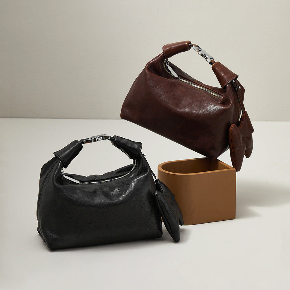 Women's Design Dumpling Top Layer Crystal Vegetable Tanning Handbags