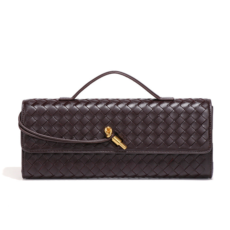 Women's High-grade Woven Baguette Fashionable Exquisite Horizontal Hand Handbags