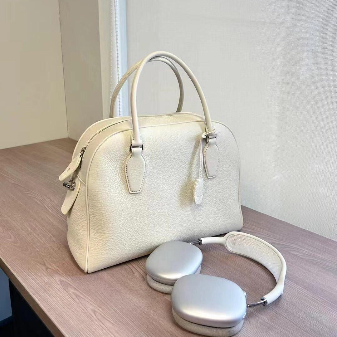 Women's Leather Surface Large Capacity Boston Pillow Shoulder Bags