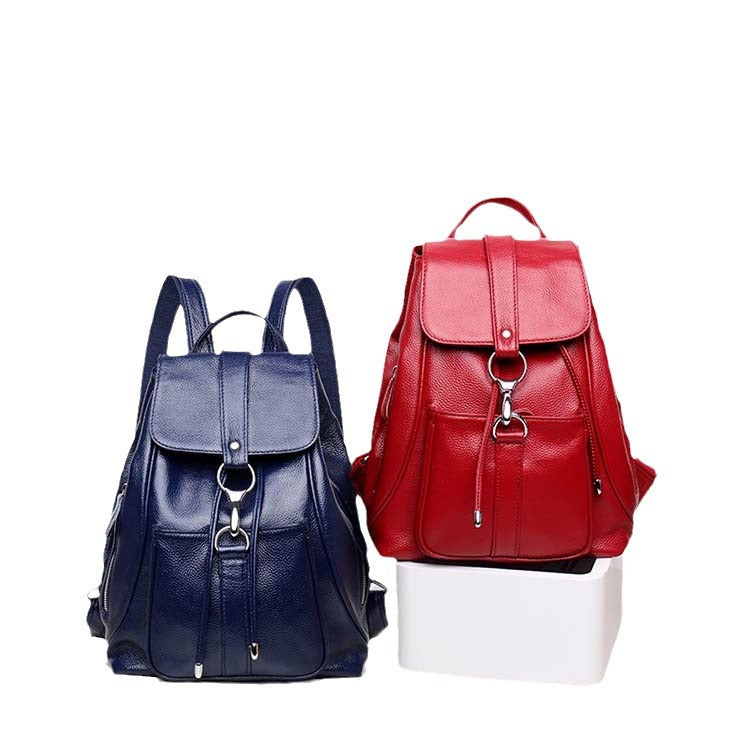 Women's Style Cowhide Fashion Soft Leather Genuine Backpacks