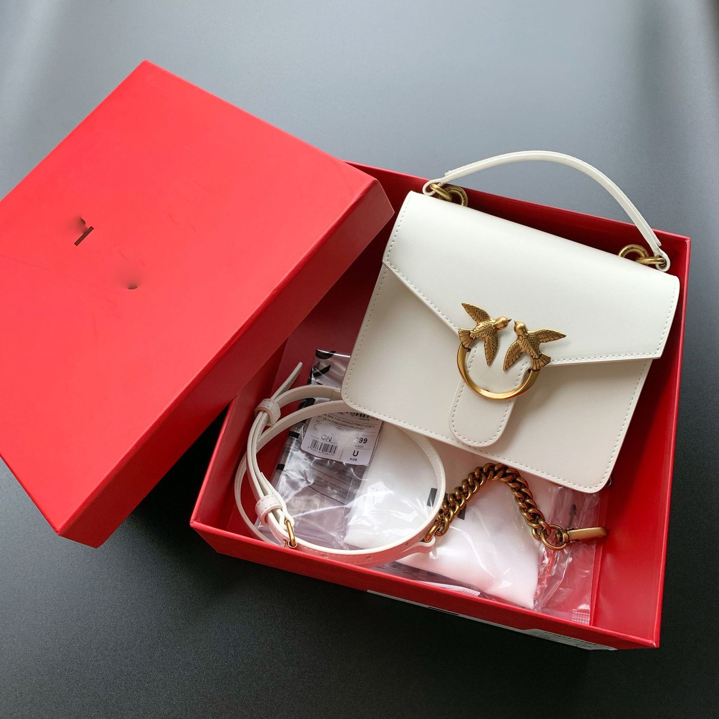 Women's Leather Portable Classic Swallow Chain Wine Handbags