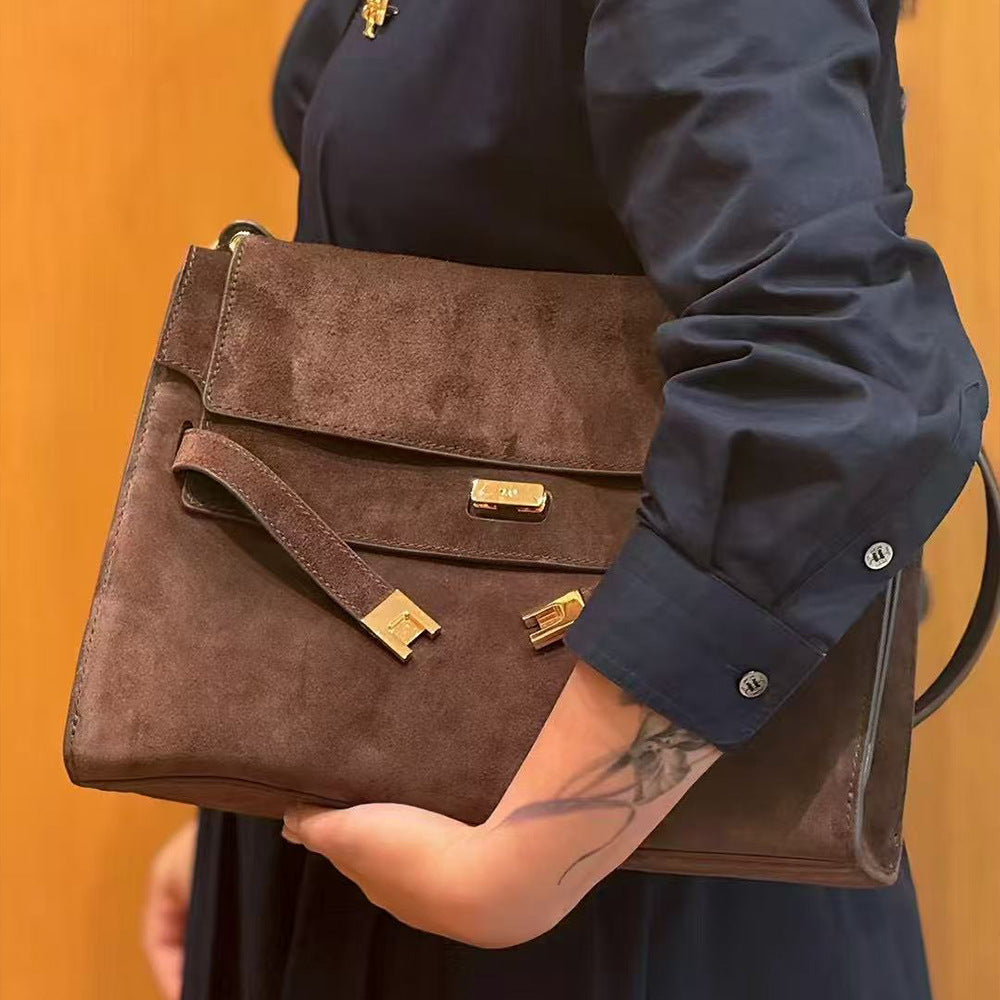 Autumn Manhattan Kelly Vintage Frosted Suede Layer Tote Bags