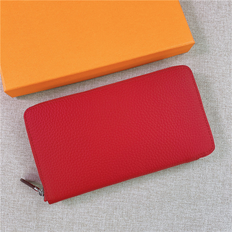First Layer Cowhide Unisex Long Zipper Ladies Wallets