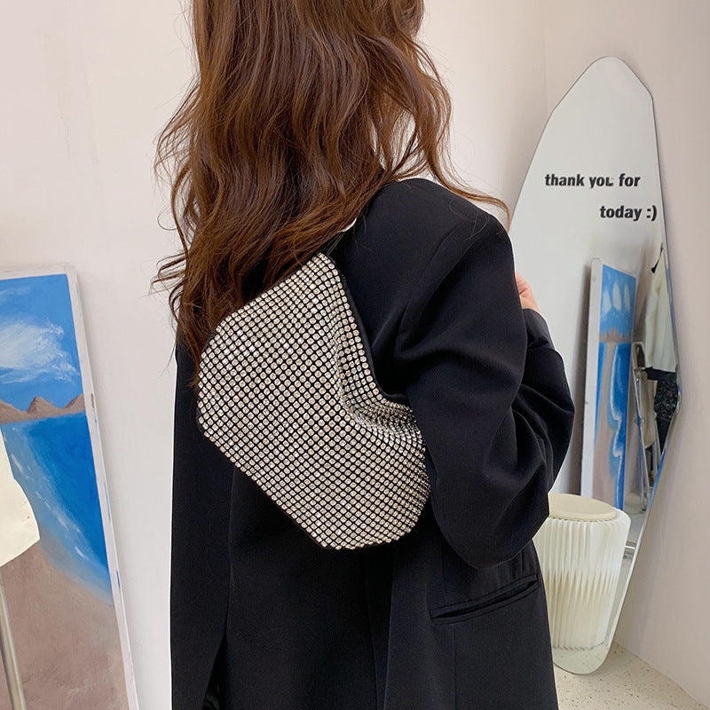 Women's Super Rhinestone Light Diamond Fashion Underarm Shoulder Bags