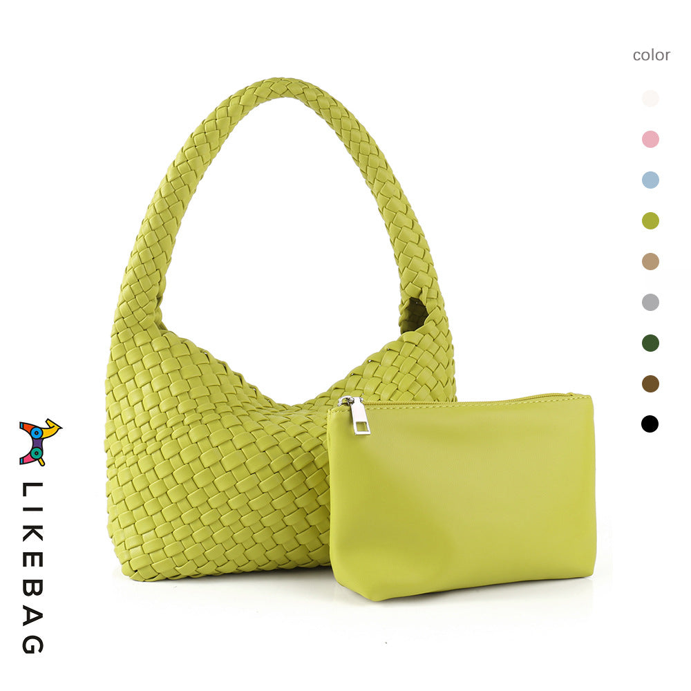 Women's Handmade Woven Lunch Box High-grade Underarm Armpit Bags