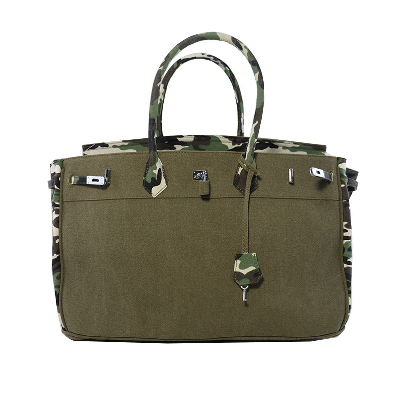 Women's Trend Creative Personalized Art Army Green Old Bags