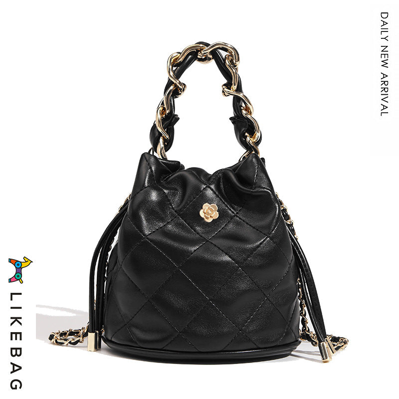 Women's Classic Style Camellia Advanced Portable Rhombus Crossbody Bags