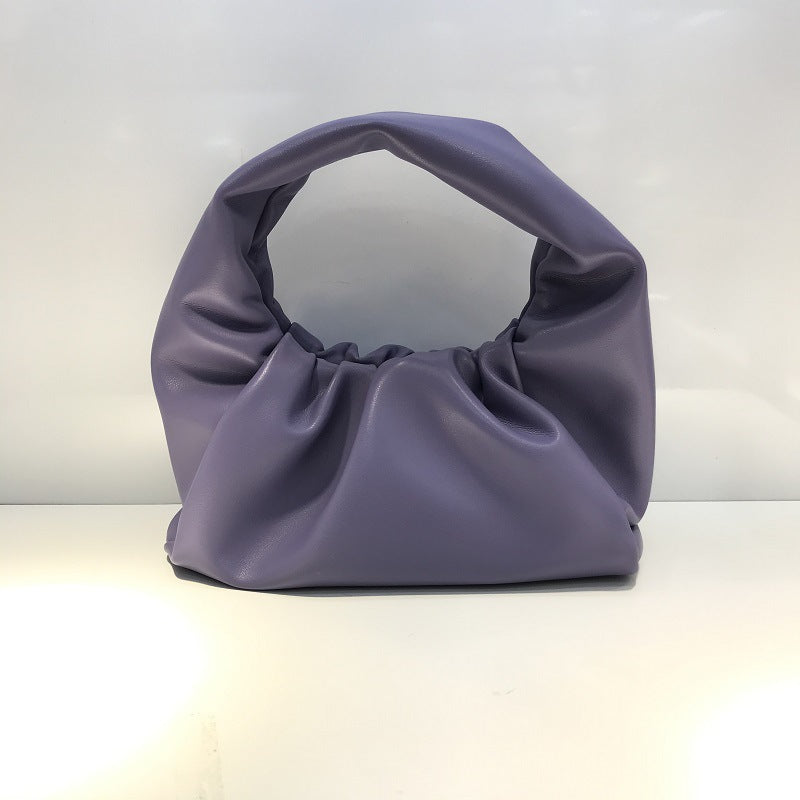 Hand Croissant Large Capacity Clip Pleated Handbags