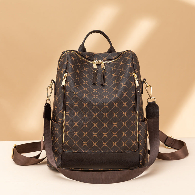 Women's Fashion Large Capacity Simple Printed Retro Backpacks