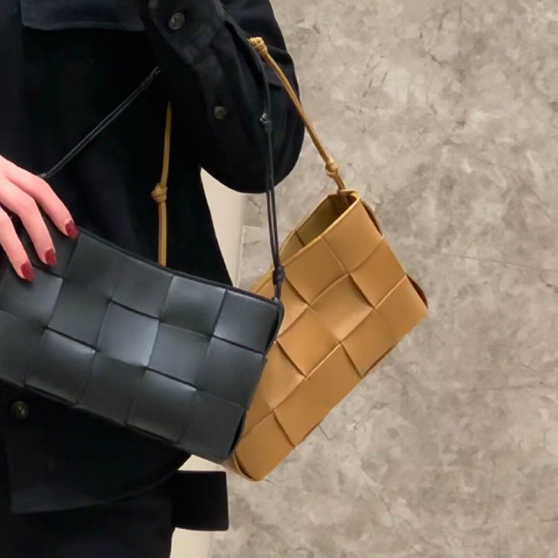 Women's Hand-woven Mahjong Knotted Rope Clutch Leather Bags