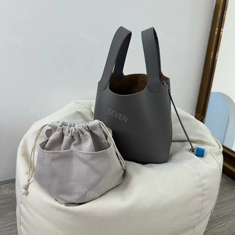 Women's Genuine Leather Vegetable Basket High-grade Design Handbags