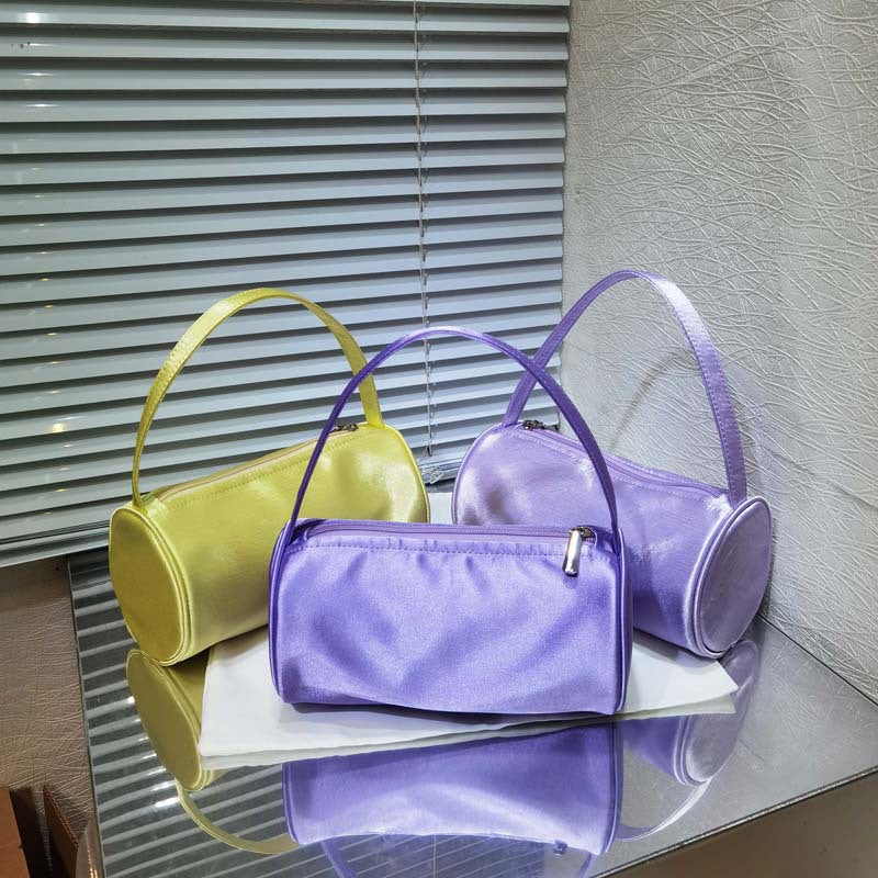 Women's Retro Handmade Satin Round Hand Holding Handbags