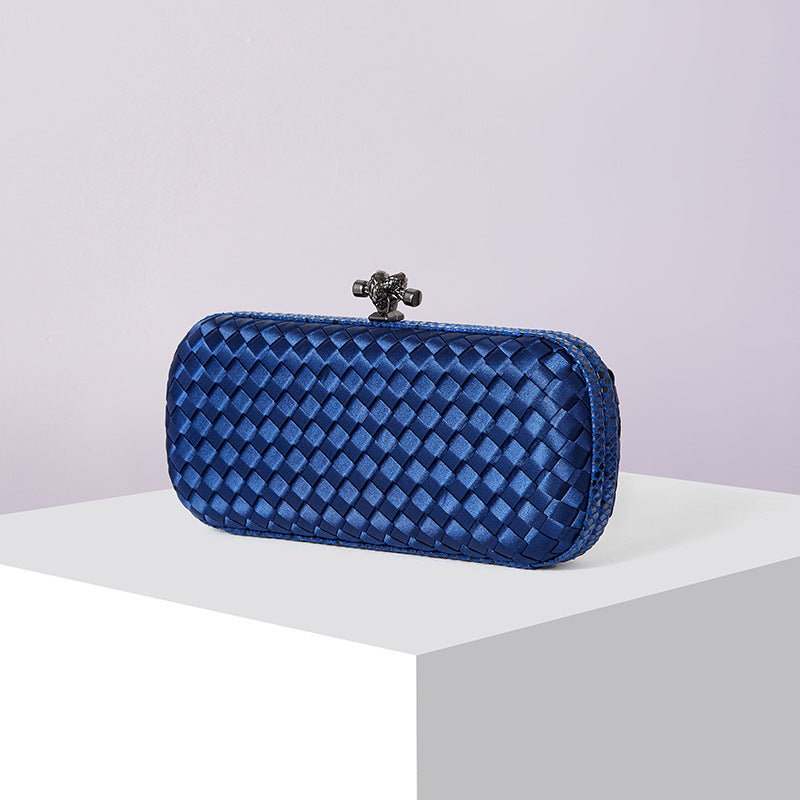 Women's Silk Hand-woven Simplicity Dinner Chain Pouch Evening Bags