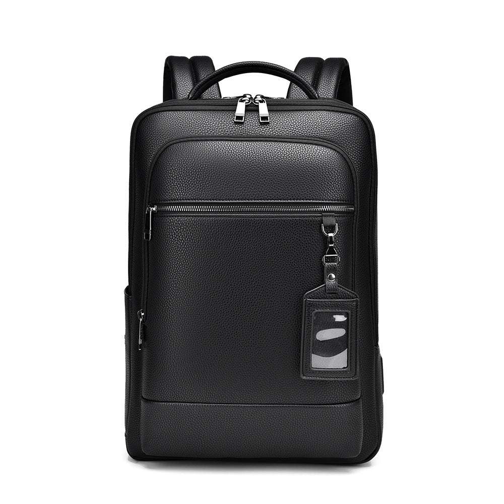 Men's Cowhide Large Capacity Advanced Business Inch Backpacks