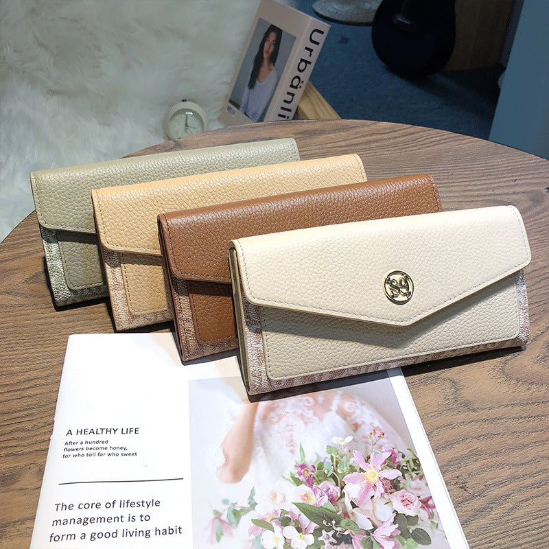 Women's Fashion Long Two Fold Leather Ladies Wallets