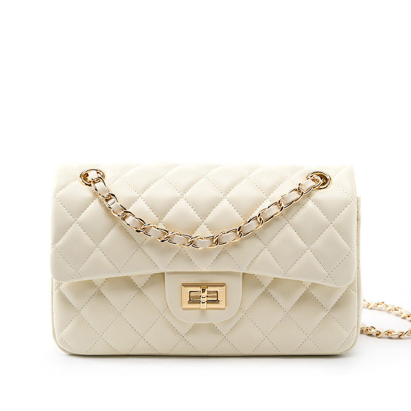 Rhombus Chain First Layer Cowhide Fashion Crossbody Bags