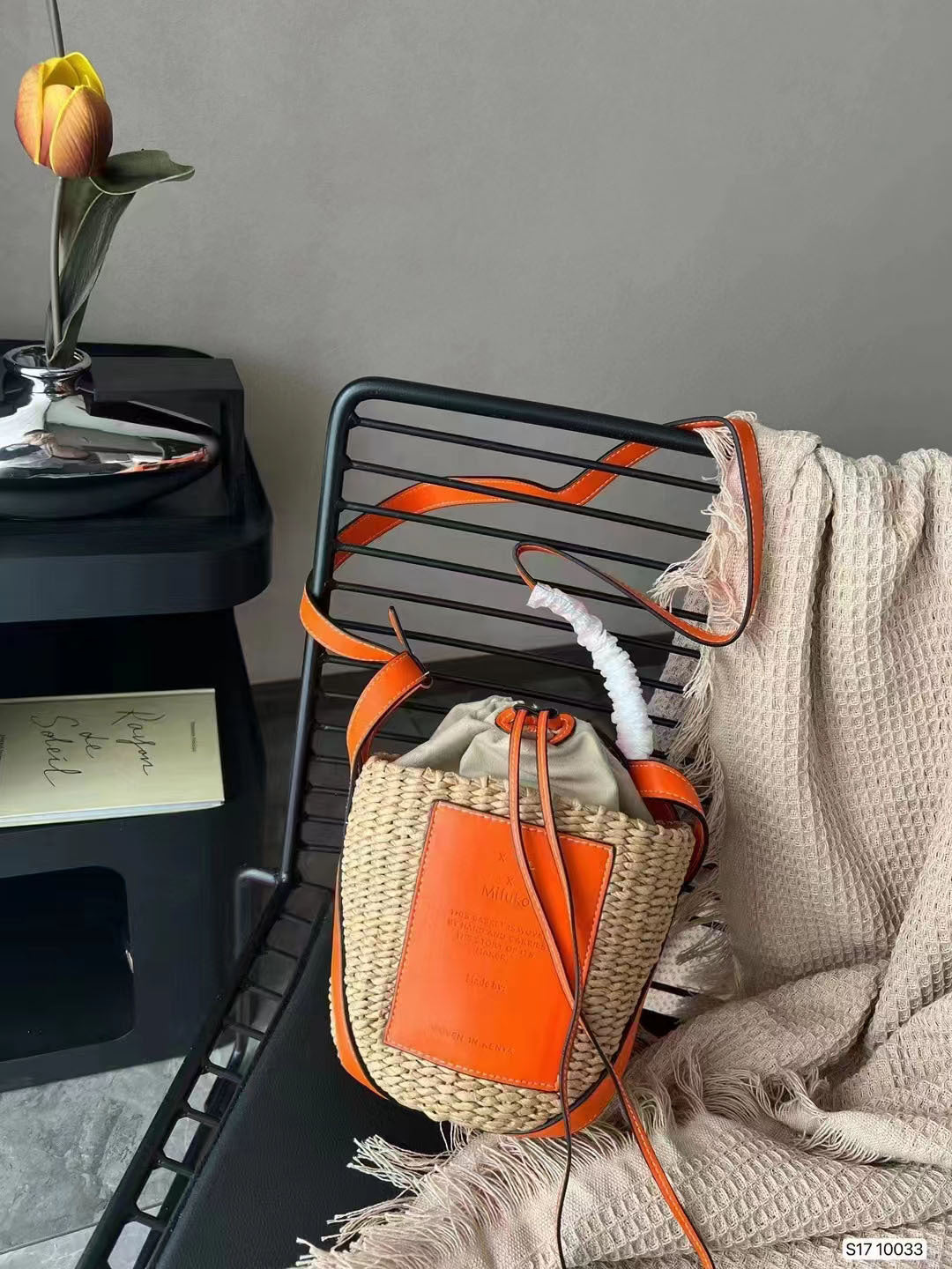 Woven Rabbit Large Capacity Vacation Shopping Straw Handbags