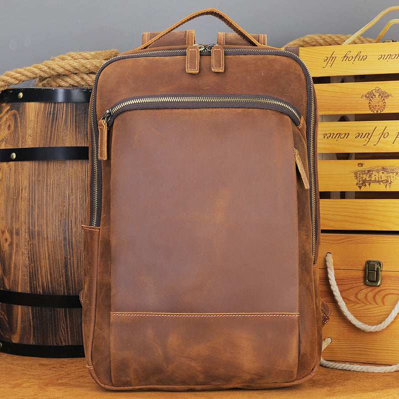 Men's Horse Leather Large Capacity Vintage First Backpacks
