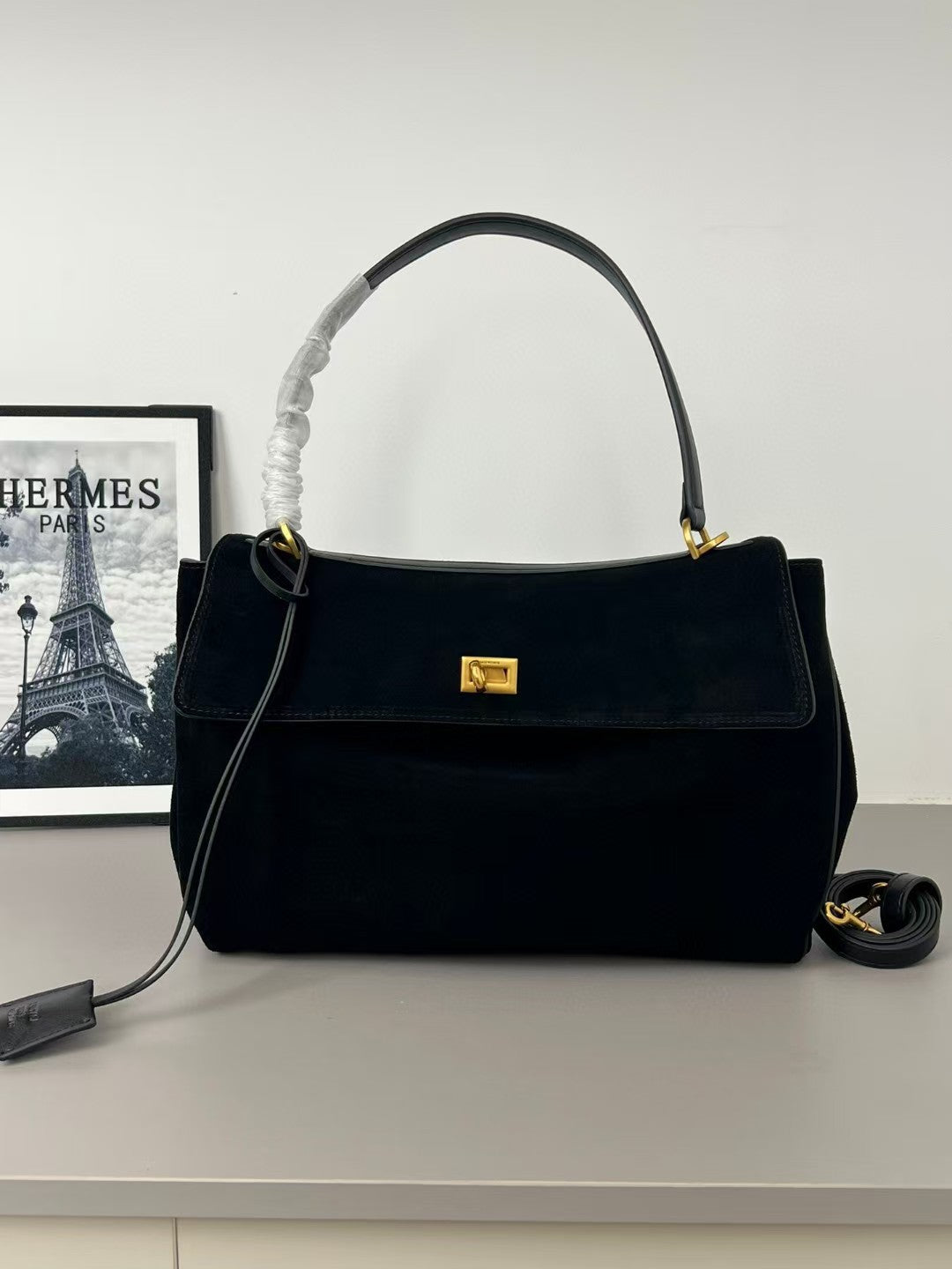 Cowhide Clutch Practical Capacity Large With Lock