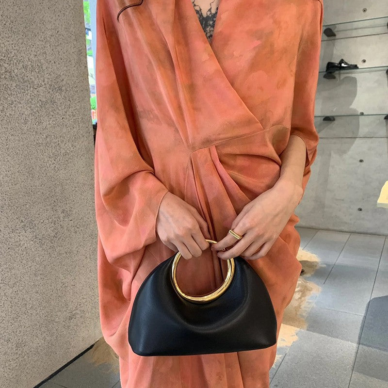 Fashion Simple Underarm Popular Metal Cloud Bags