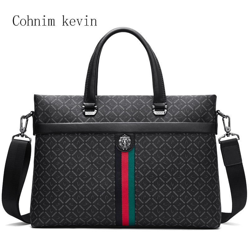 Men's Plaid Business Classic Hand Carrying Inch Men's Handbags